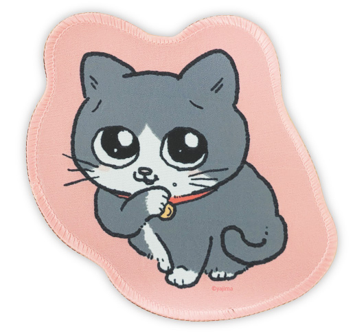 ねこに転生したおじさん マウスパッド ブンちゃん ねこおじ 猫 ねこ ハチワレ キャラクター グッズ ハードタイプ ダイカット BNTO-04｜cross-road｜03