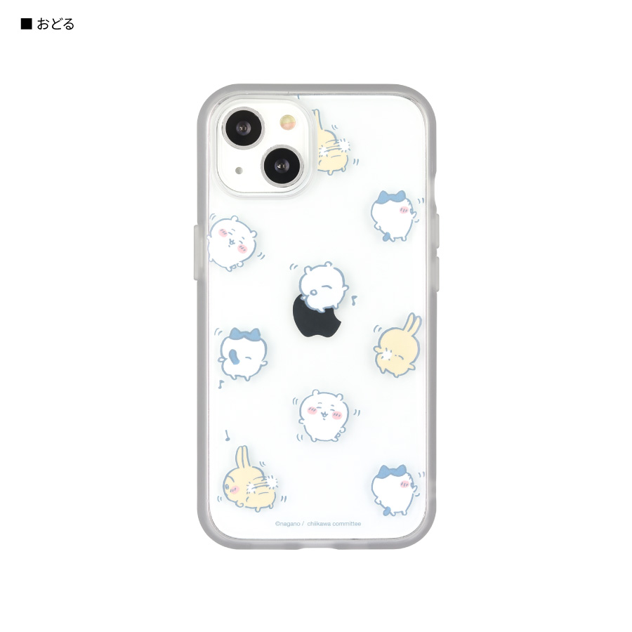 ちいかわ iPhone 14 13 ケース ハチワレ うさぎ キャラクター グッズ クリア 透明 ブルー ベージュ おにぎり なんか似てるの さすまた｜cross-road｜04