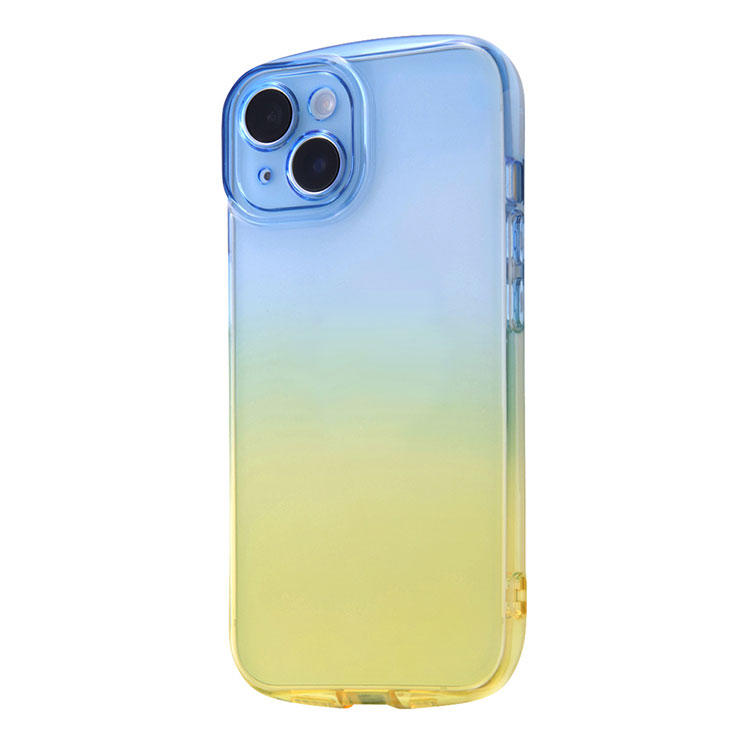 iPhone 14 Plus用ケース リング クリアグラデーション緑 ピンク iPhone 14 ケース 可愛い 韓国 iPhone14Pro クリア