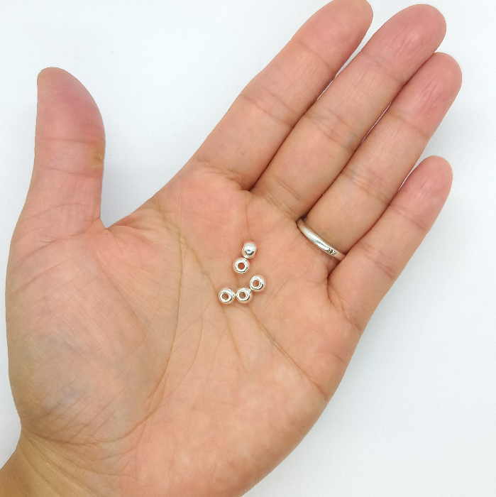 Mサイズ無垢ビーズ 1個から購入OK シルバービーズ 玉/ゴローズカスタム