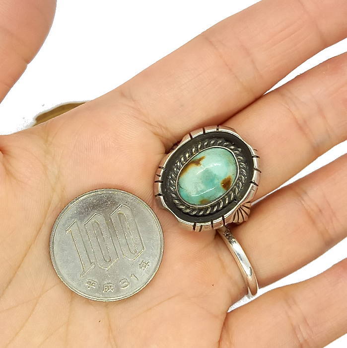 tr-54 ターコイズ リング 20号 グリーン Silver925指輪/ネイティブ