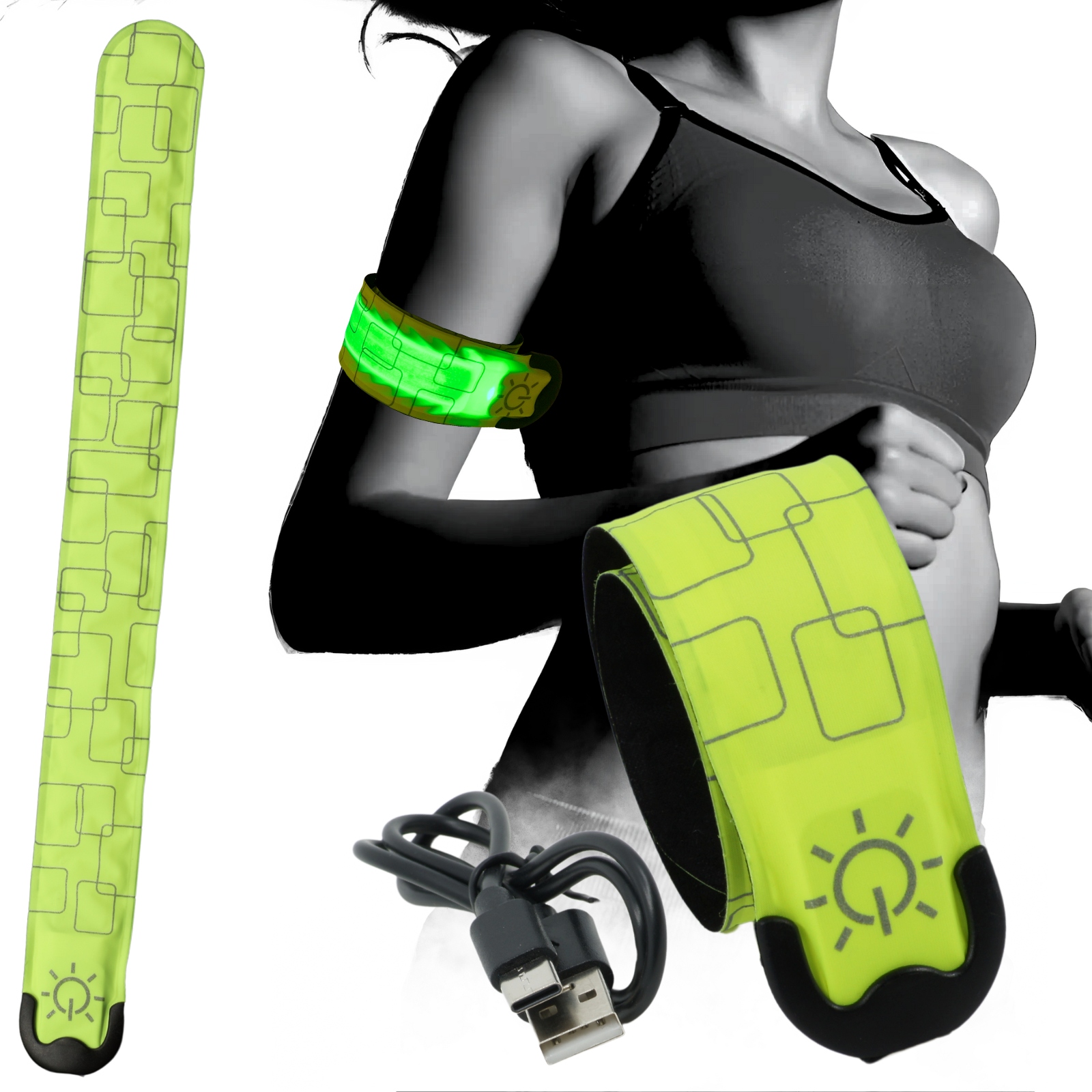ランニング ライト LED アームバンド 充電式 セーフティバンド USB