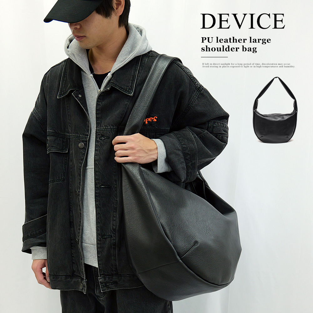 DEVICE ショルダーバッグ フェイクレザー バケットバッグ 大人