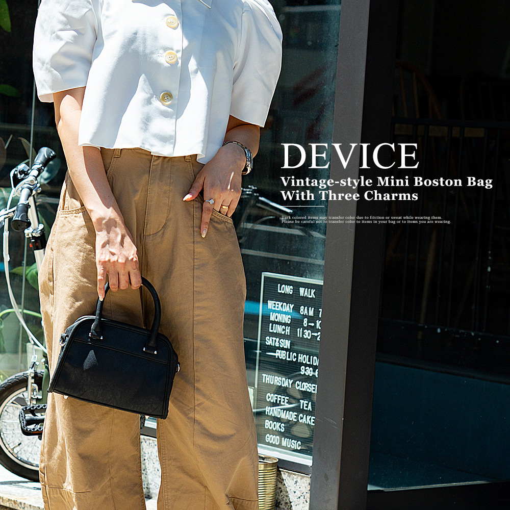 DEVICE ミニボストン ショルダーバッグ ハンドバッグ 2way フェイク