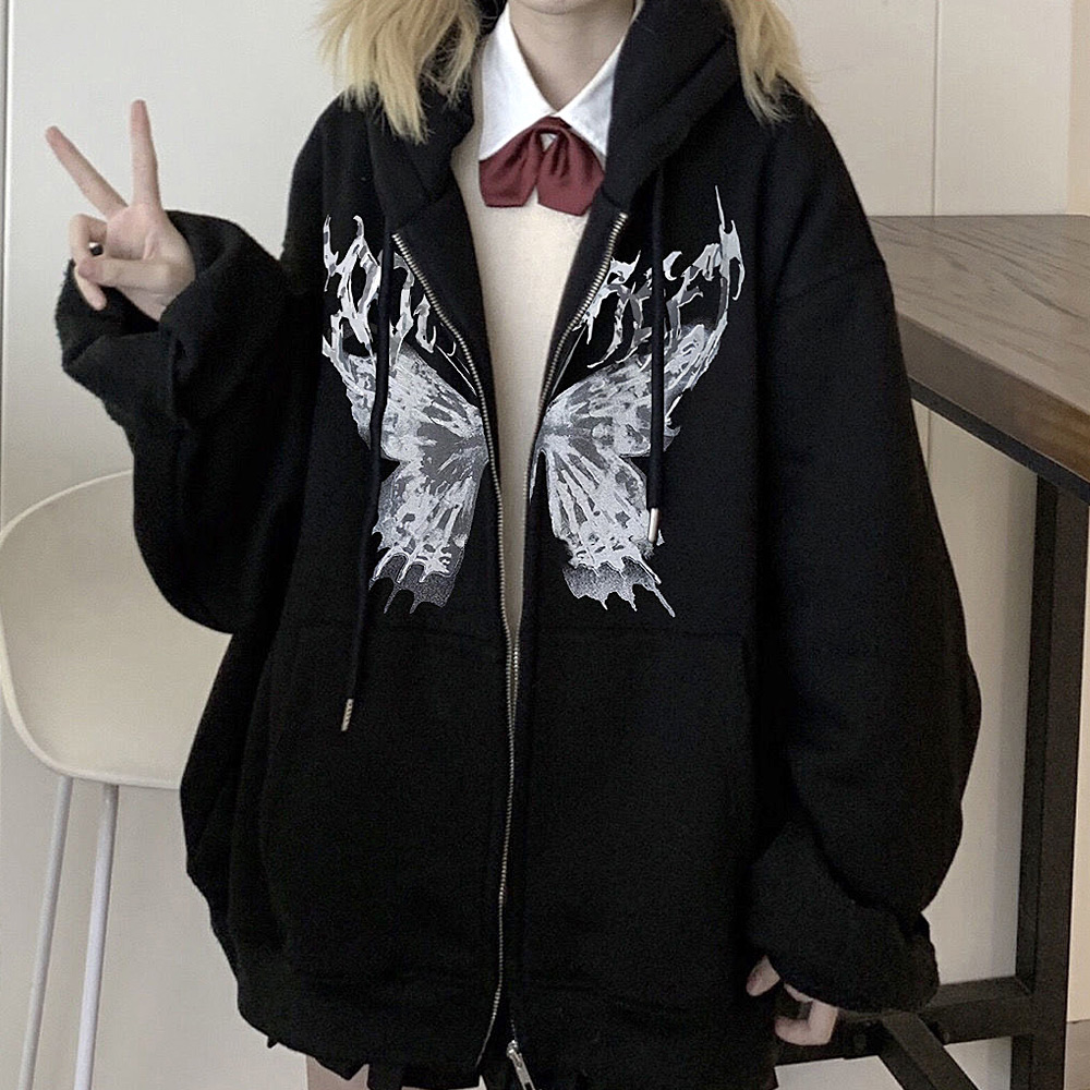 美品★sandlessmoonパーカー【チャコール】 スプレーグラフィックバックプリントオーバーサイズパーカー