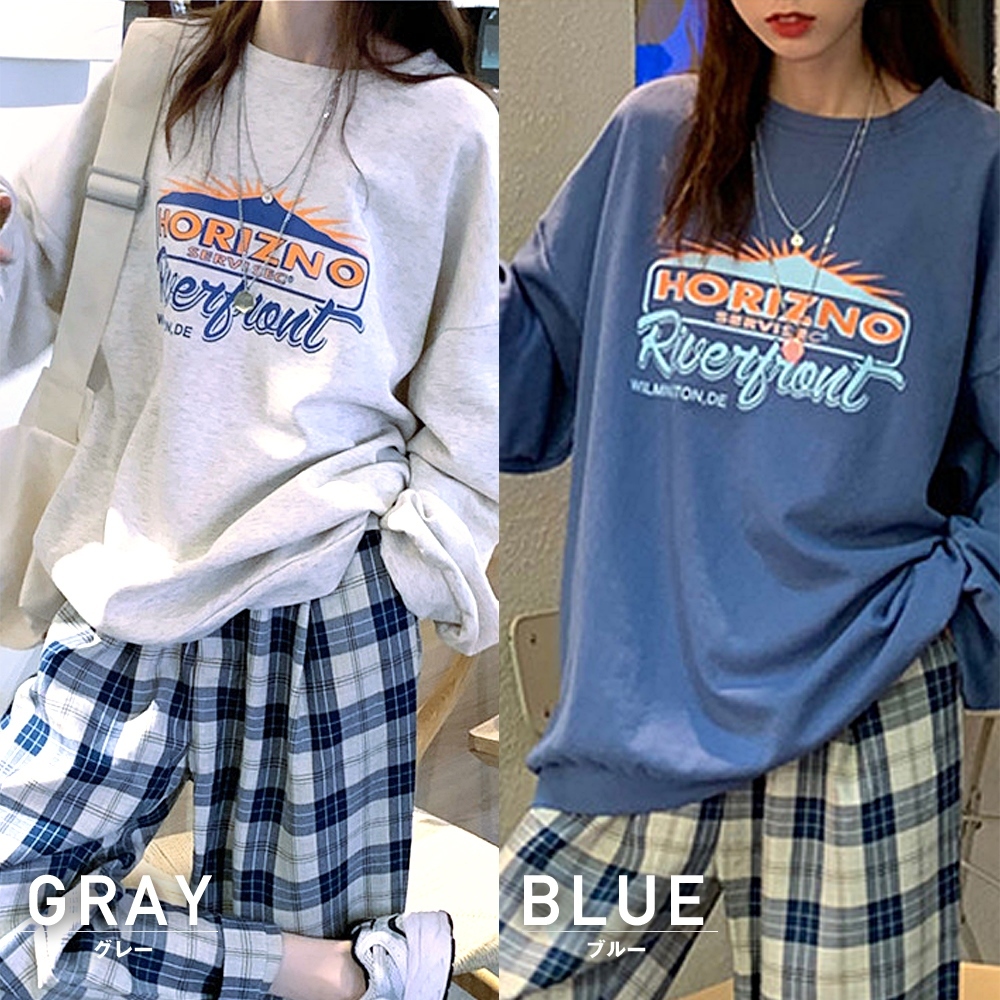 トレーナー レディース 長袖 ロゴ 韓国 Cross charm official store | ロゴスウェット カレッジスタイル