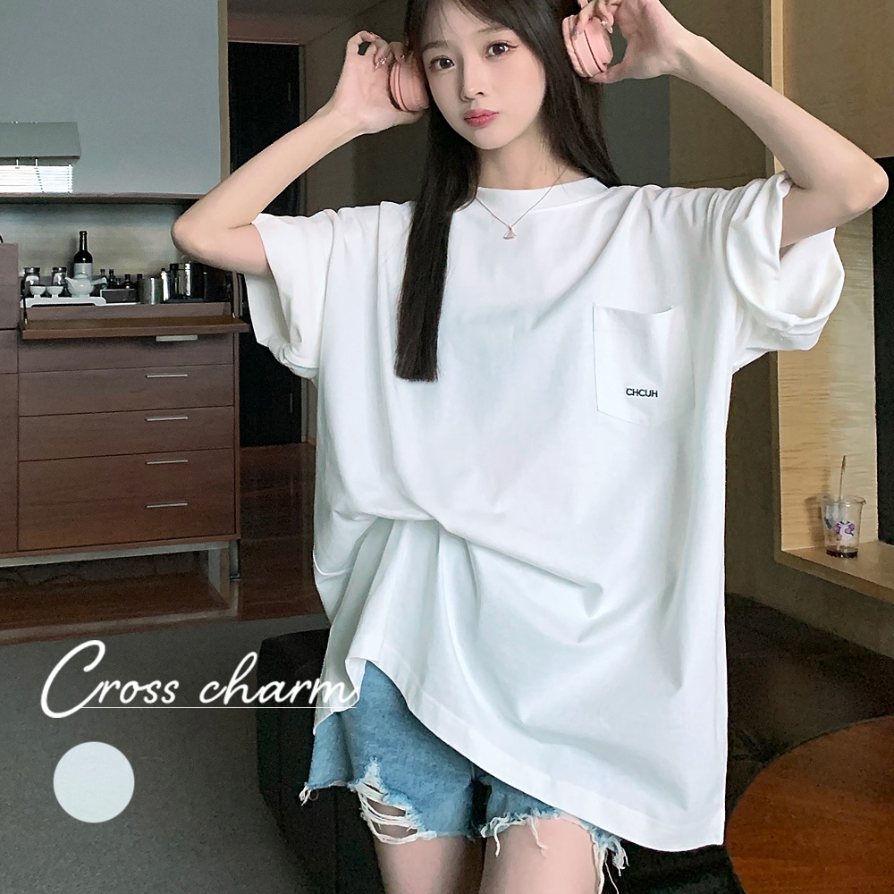 tシャツ 半袖 プリント ポケット刺繍 レディース メンズ