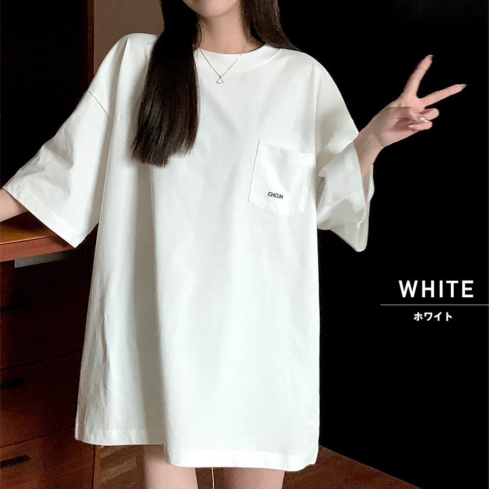 tシャツ 半袖 プリント ポケット刺繍 レディース メンズ
