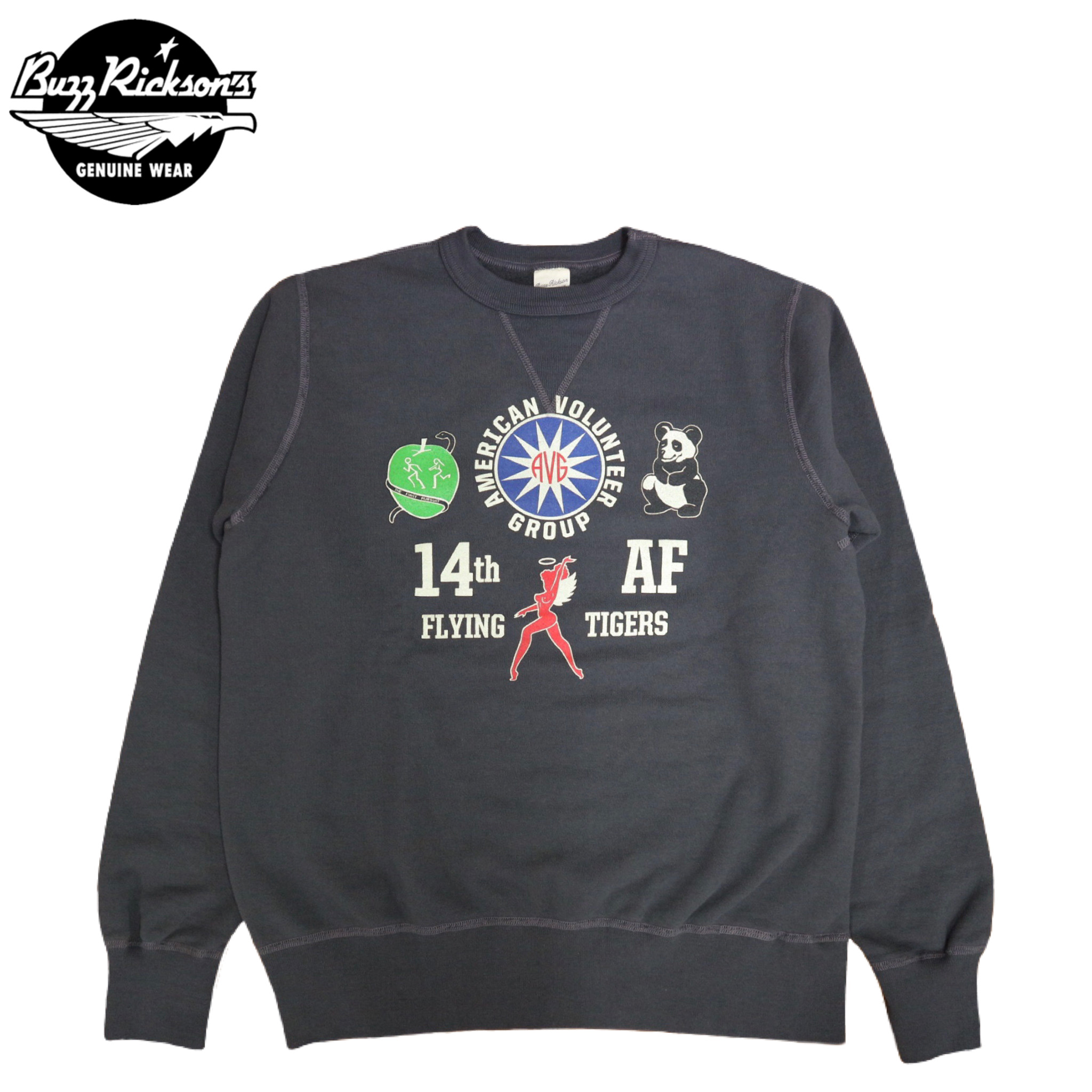 BUZZ RICKSON’S BR69066 SET-IN CREW NECK SWEAT SHIRTS “14th AIR FORCE”｜crossover-co｜02