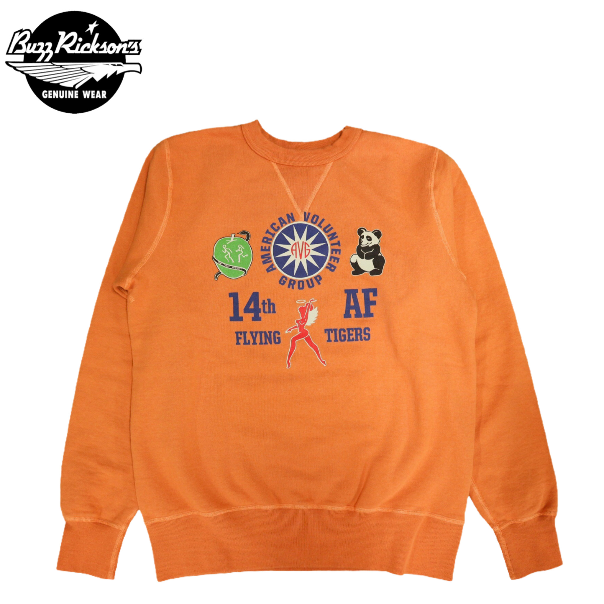 BUZZ RICKSON’S BR69066 SET-IN CREW NECK SWEAT SHIRTS “14th AIR FORCE”｜crossover-co｜03