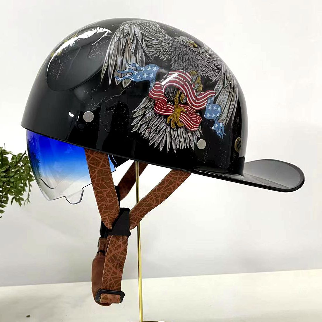 公道対応不可 装飾ヘルメット ハーフヘルメット 半キャップ シールド可動 野球帽 つば付き ユニセックス 男女兼用 軽量 日除け 夏季適用 |  | 10