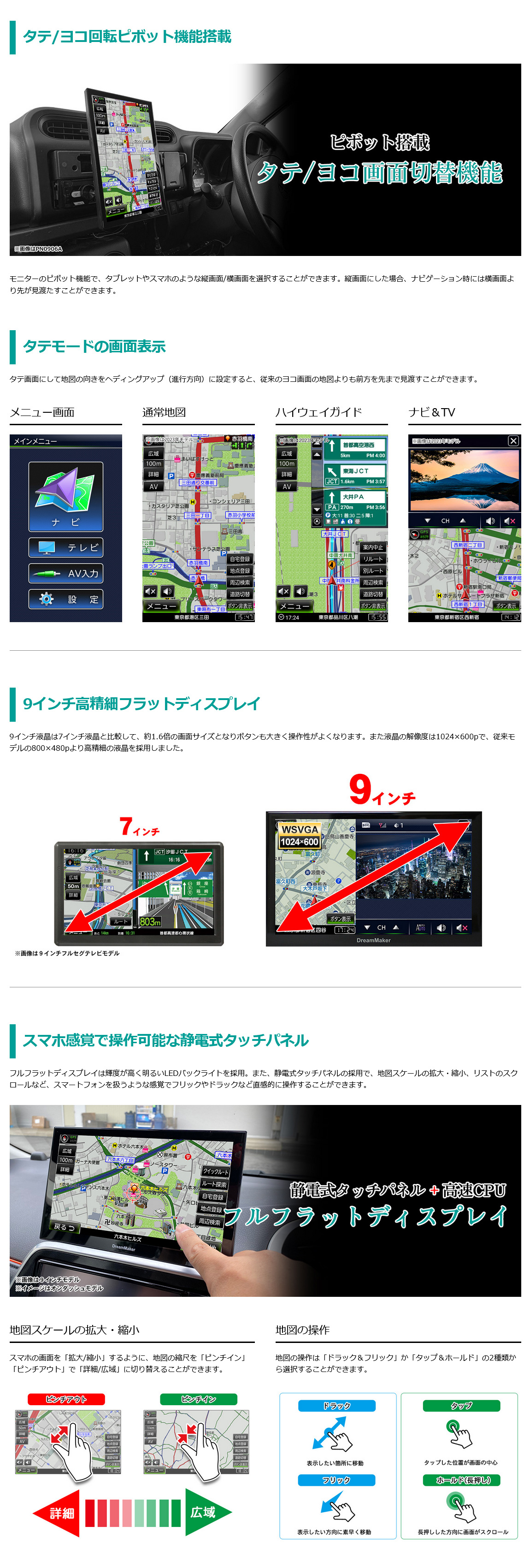 モニターのピボット機能でタブレットやスマホのような縦画面/横画面を選択可能