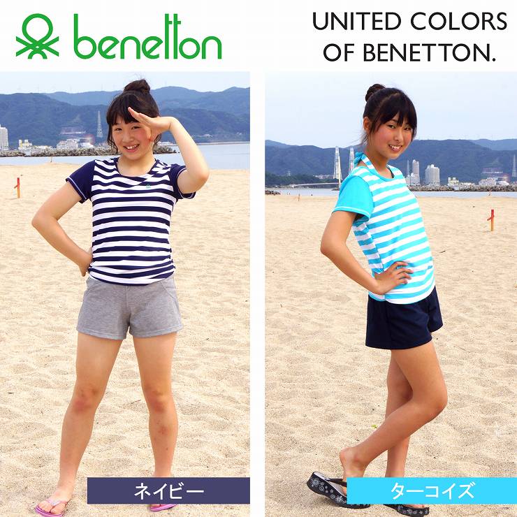 水着 4点セット ラッシュタイプボーダーＴシャツ ビキニ上下セット ショートパンツ BENETTON ベネトン レディース 水着 タンキニ :  224-802 : CROSS ROAD - 通販 - Yahoo!ショッピング