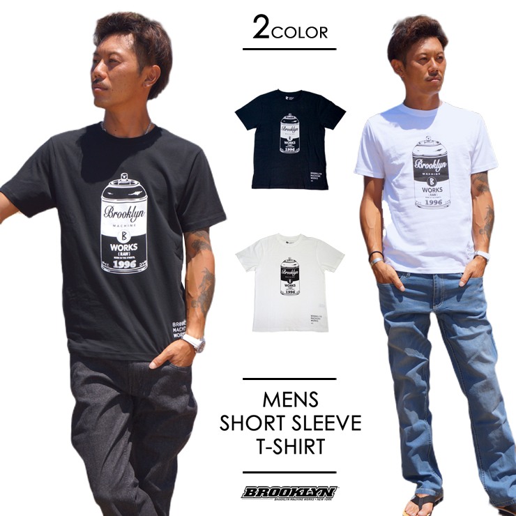 送料無料 Tシャツ 半袖 メンズ BROOKLYN MACHINE WORKS SPRAY PRINT T 
