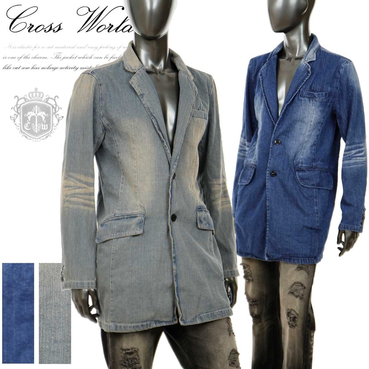公式サイト チェスターコート Usedデニム メンズ I 17hp サックス インディゴ 春 ブラスト加工 ショップコート チェスターコート Usedデニム メンズ デニムコート ロング コート アウター
