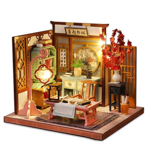 Diy 木製ドールハウス中国町アーキテクチャドールハウスの