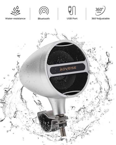 Bluetoothバイクスピーカー 防水 12v mp3プレーヤー FMラジオ