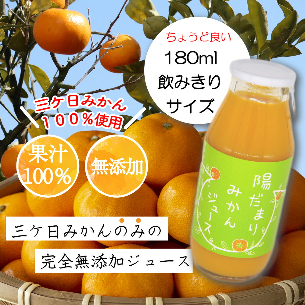 【送料無料】陽だまりみかんジュース ストレート180ml 6本 果汁100％ 無添加ジュース 内祝い 贈りもの 産地直送 静岡県 三ケ日みかん 静岡県産 みかん |  | 04