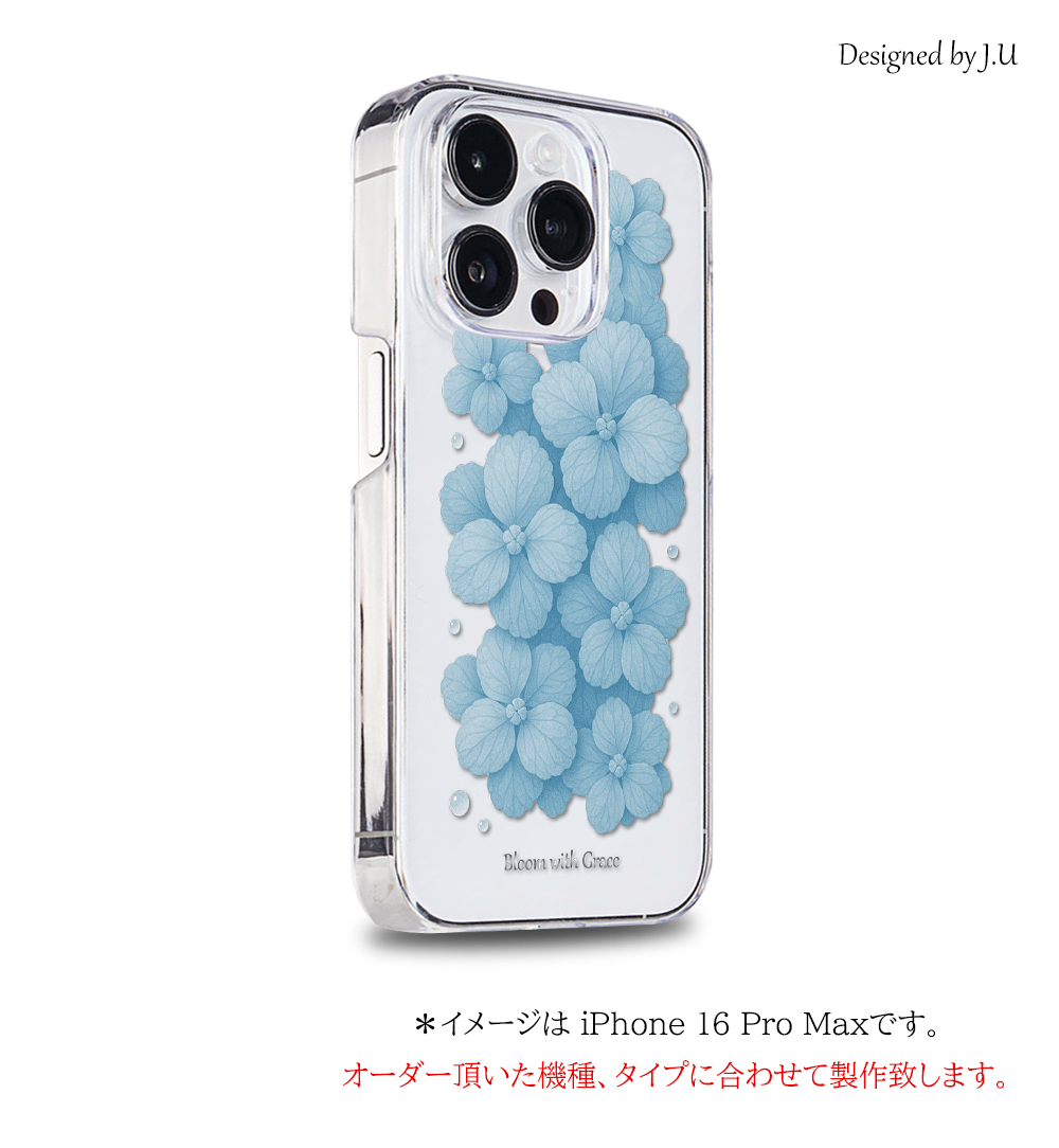 L01J docomo V20 Pro L-01J ケース カバー クリア イラスト スマホケース 携帯カバー 透明 デコ L01J 紫陽花 | LGエレクトロニクス | 02