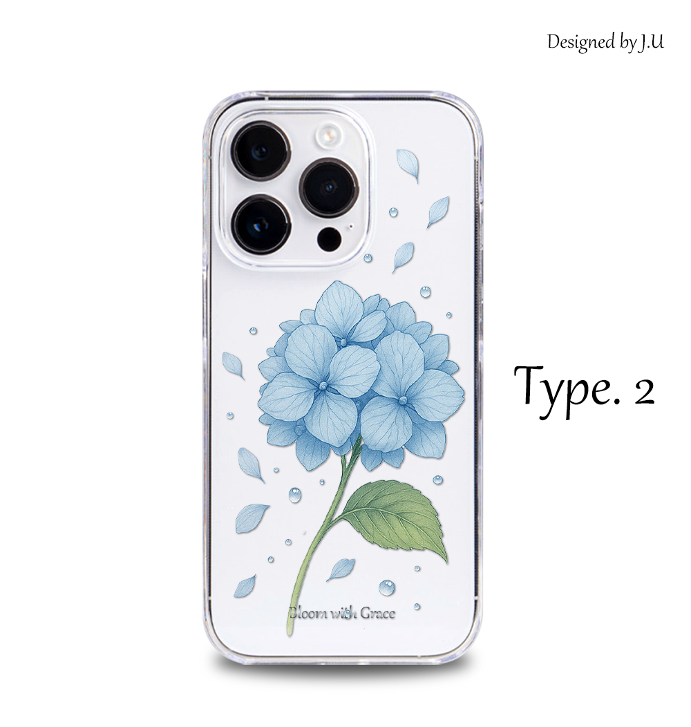 L01J docomo V20 Pro L-01J ケース カバー クリア イラスト スマホケース 携帯カバー 透明 デコ L01J 紫陽花 | LGエレクトロニクス | 05