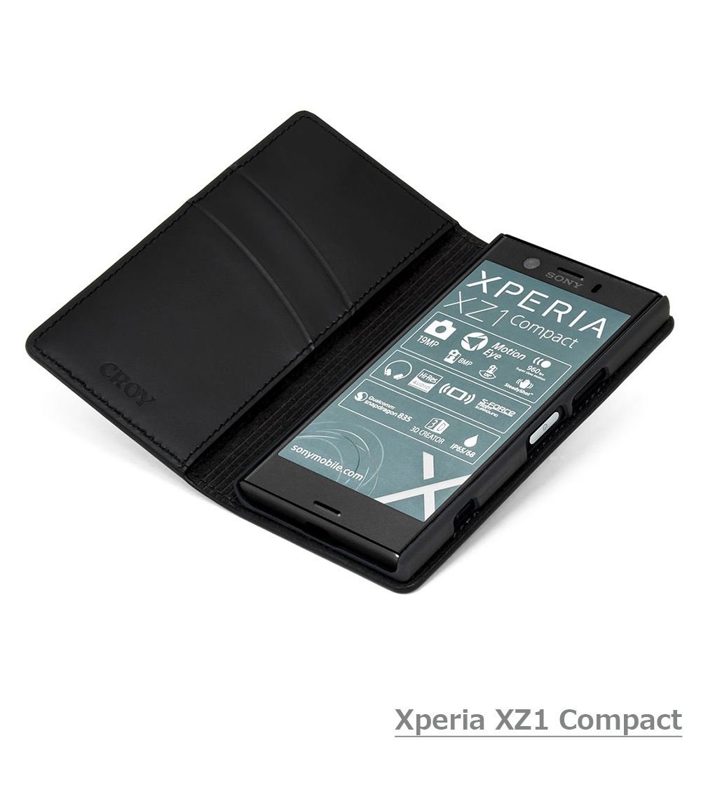 Xperia XZ2 / XZ1 / XZ1 Compact 手帳型 レザー ケース 丁寧なコバ処理 革職人が制作したヌメ革製 エクスペリア カバー | SONY | 03