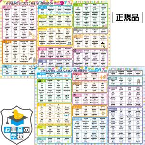 お風呂の学校 小学生向け英単語500選 お風呂ポスター 2枚セット 日本製 北欧パステルデザイン B3サイズ 英語 学習 知育 子供 防水