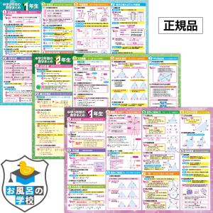 お風呂の学校 中学3年間の数学まとめ お風呂ポスター 3枚セット 日本製 高校受験 B3サイズ 学習 防水