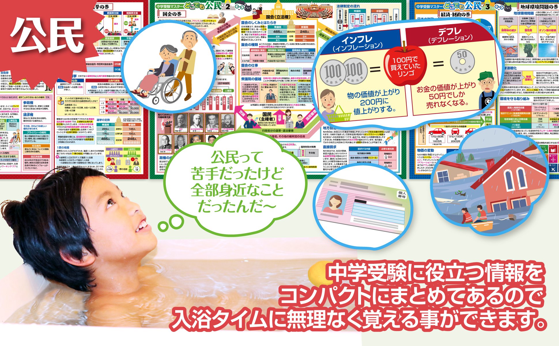 お風呂の学校 セット価格 中学受験マスター公民／語呂合わせ歴史年表