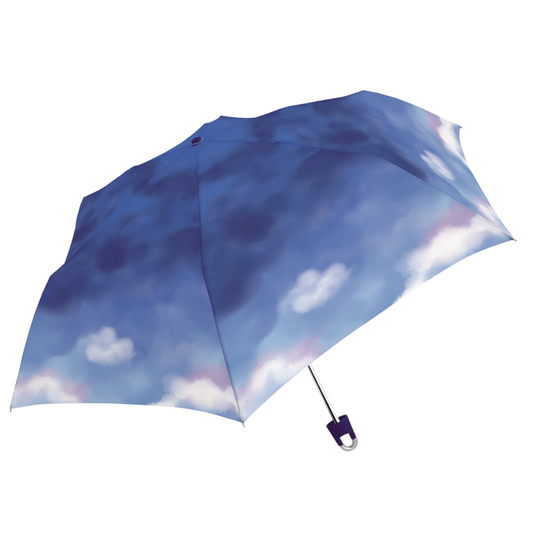 傘 折傘 雨晴兼用 レディース カラビナ グラデーション 雲  カラビナ傘 大人 カラビナ付き 便利 通勤 通学 おすすめ 人気 プレゼント クラックス |  | 02