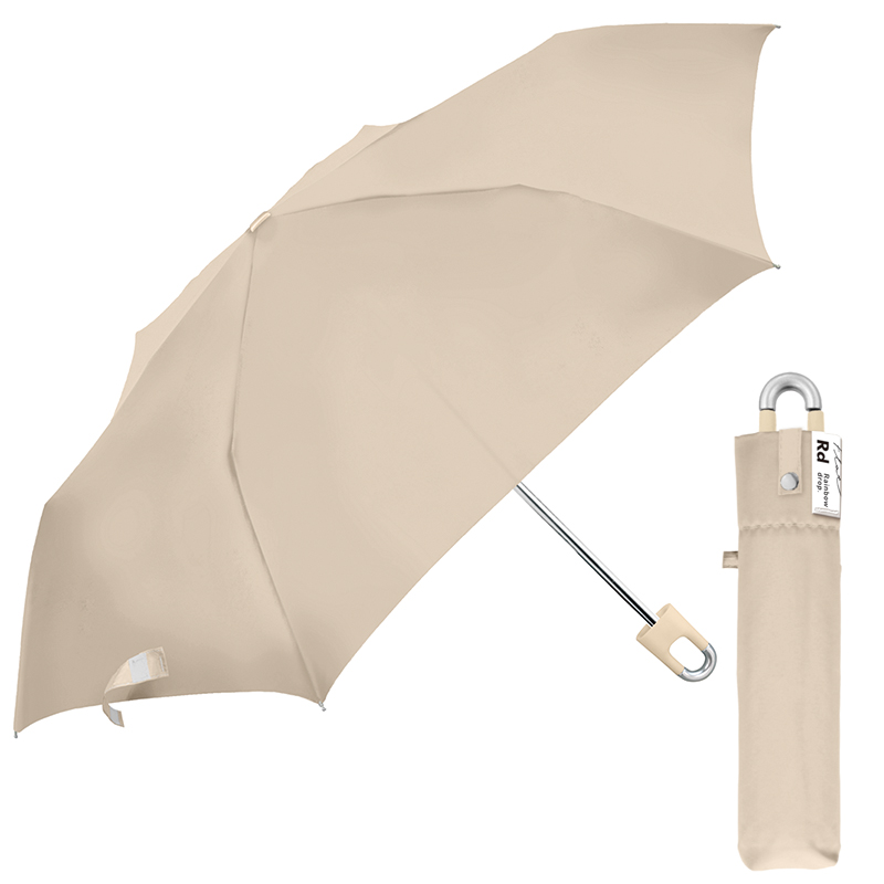 傘 クラックス傘 雨傘 レディース 折傘 カラビナ フラット スリム 無地