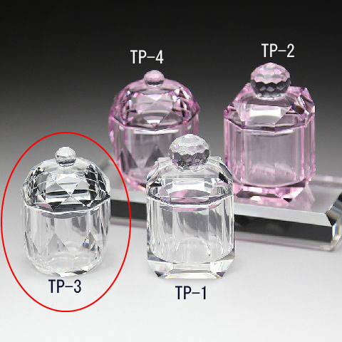 ペットメモリアル クリスタル 分骨用ミニ骨壺 TP-3 クリア 4種比較画像