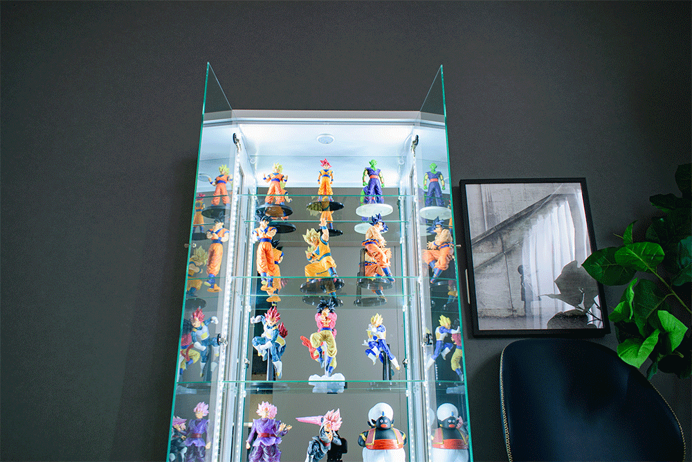 幅120cm コレクションケース ワイド 大型 大容量 led 鍵付き コレクションボード フィギュア ガンプラ トミカ お酒 開梱設置付