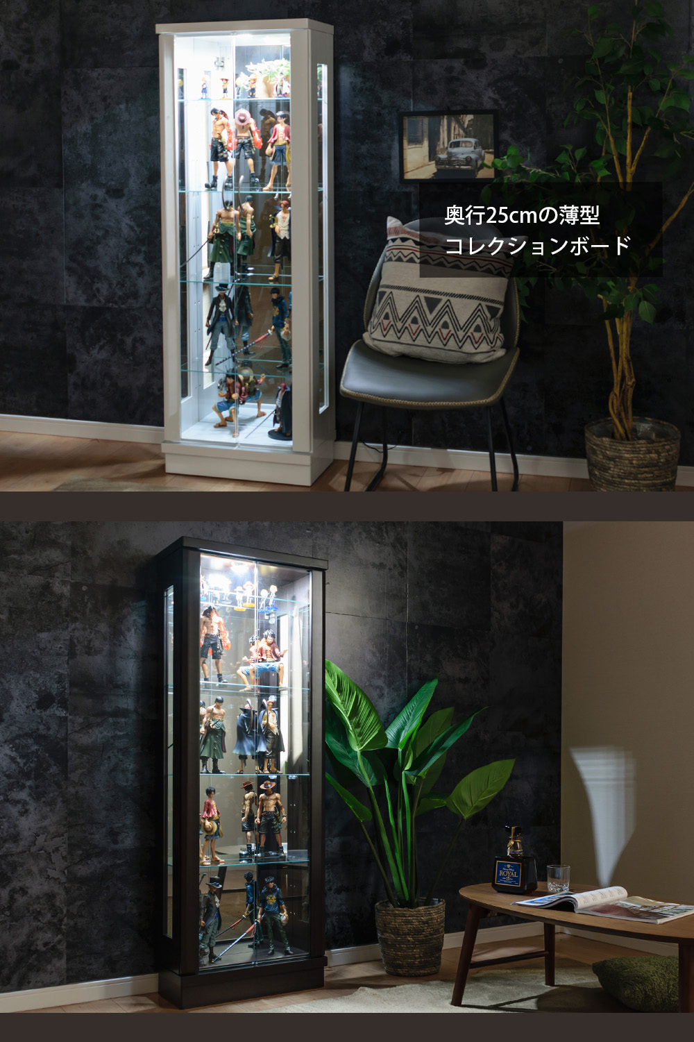 With Plan コレクションケース 大型 LED 50 ガラス ショーケース