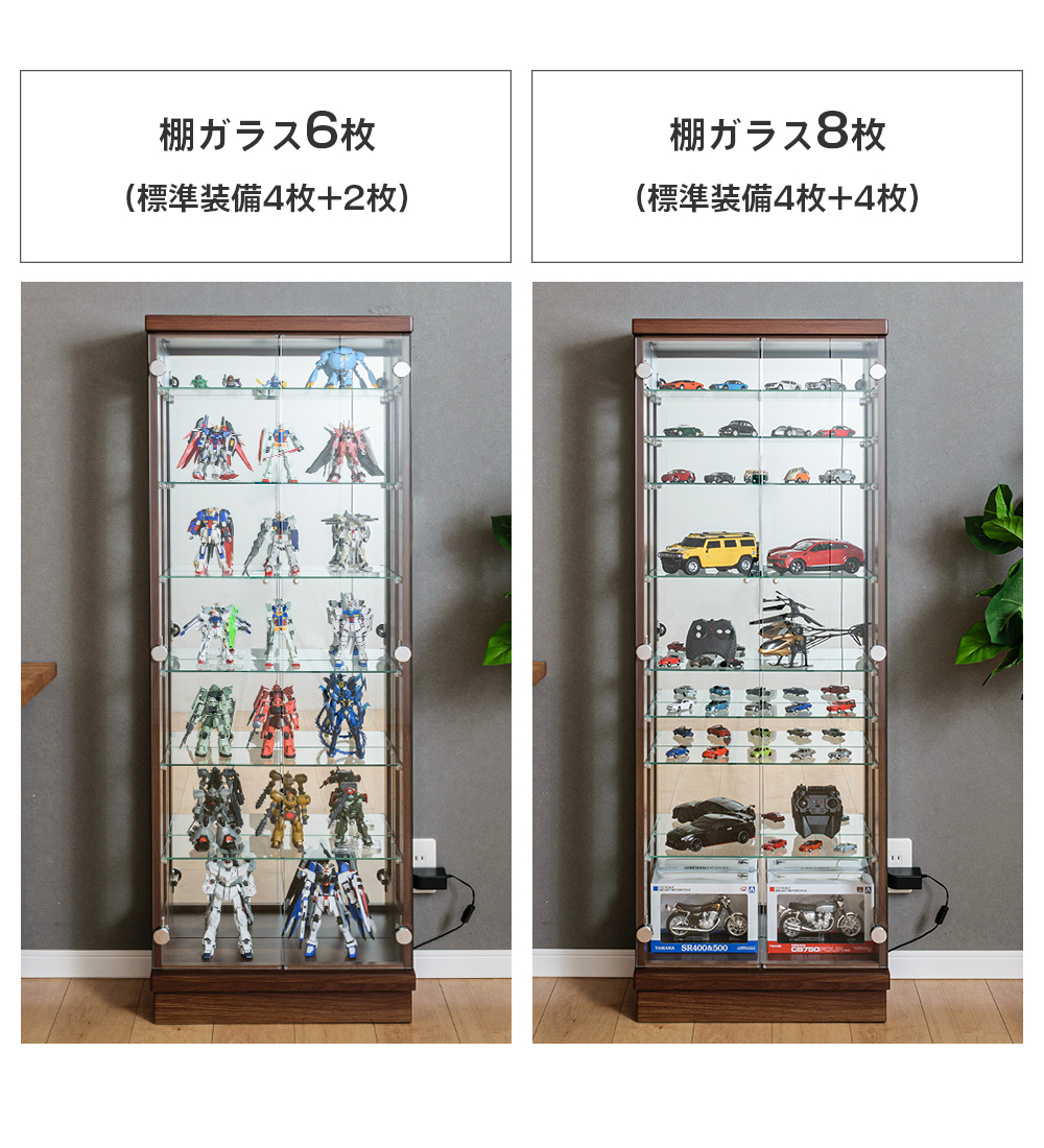 ガンプラ ケース 大型 コレクションケース led 50cm ショーケース 収納 棚 ガラス コレクションボード スペクトル