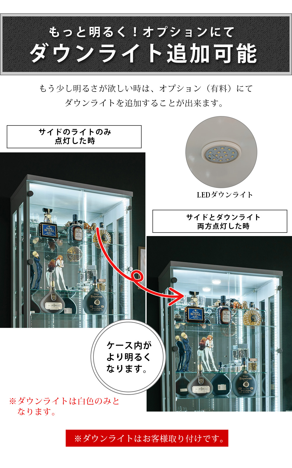 アウトレット コレクションケース 段差式 70 大型 led 鍵付き コレクションボード フィギュア ケース パレス 訳あり｜cs-with｜12