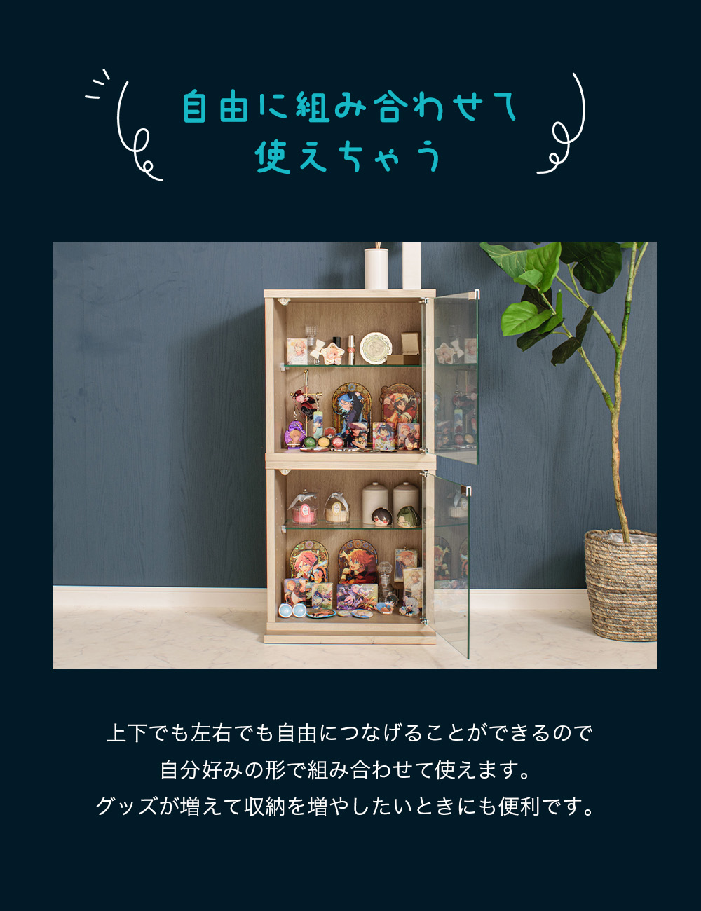 With Plan（ウィズプラン） コレクションケース 2個セット 幅42cm