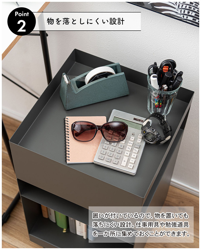 ワゴン キャスター付き 棚付き 収納 モダン アクセント 正方形 レトロ