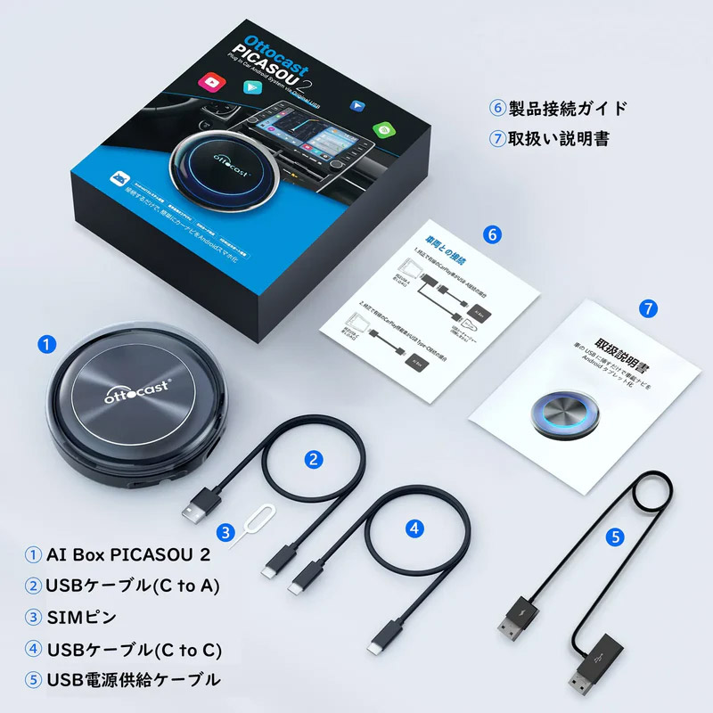 Ottocast(オットキャスト) PICASOU2 PCS40 CarPlay Android Auto