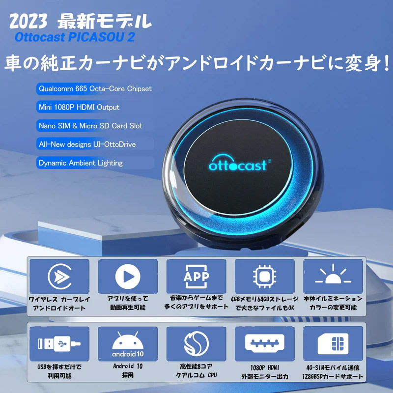 Ottocast(オットキャスト) PICASOU2 PCS40 CarPlay Android Auto