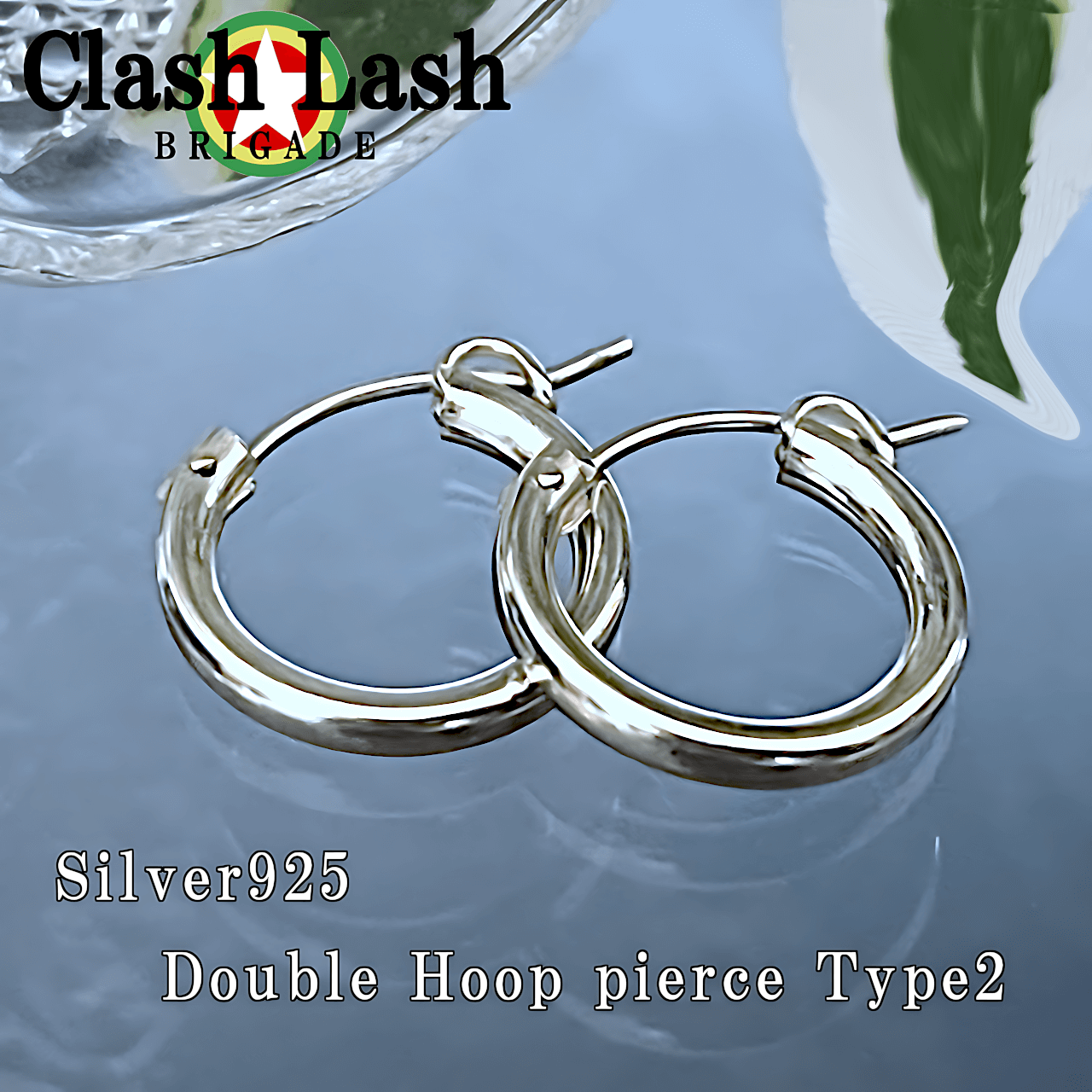 Yahoo! Yahoo!ショッピング(ヤフー ショッピング)【CLO-006】Silver925 Double Hoop Pierce Type2 スターリングシルバー ダブルフープピアス シルバー925 シンプル スリム 小さめ メンズ レディース 2個セット