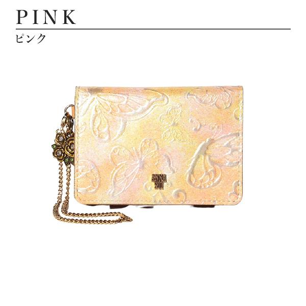 アナスイ 定期入れ 本皮 レディース レザー 2面パスケース ピンクライトブルー パピヨン 316894 喜ばれるギフト 通学 通勤 入学 入社 お祝 電車 学校 会社 | ANNA SUI | 01