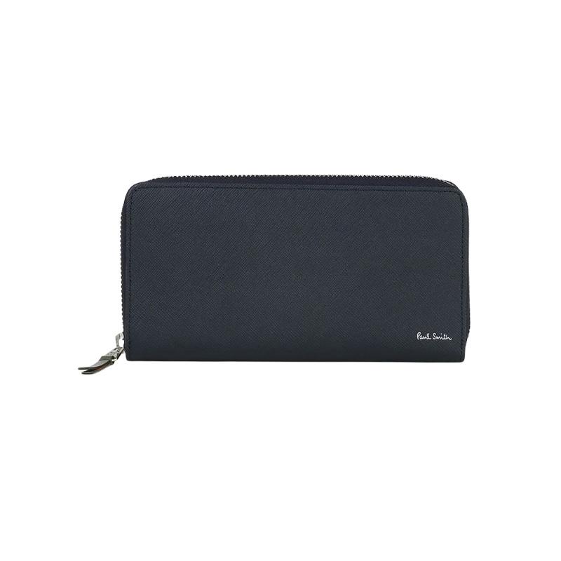 【極美品】ポールスミス/ラウンドファスナー長財布/ブライトストライププラー/牛革 Paul Smith 名入れ 特典 ポールスミス 長財布 メンズ ラウンド