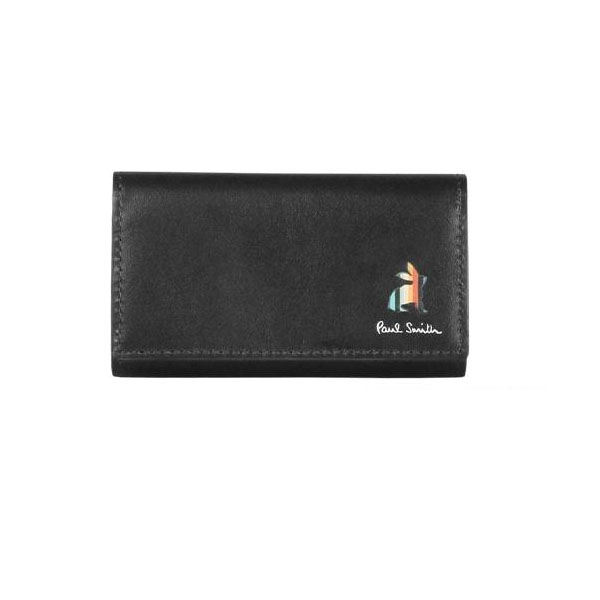 新品★ポールスミス★マーケトリーストライプラビット4連キーケース★ブラック黒 Paul Smith】マーケトリーストライプラビット キーケース (Paul