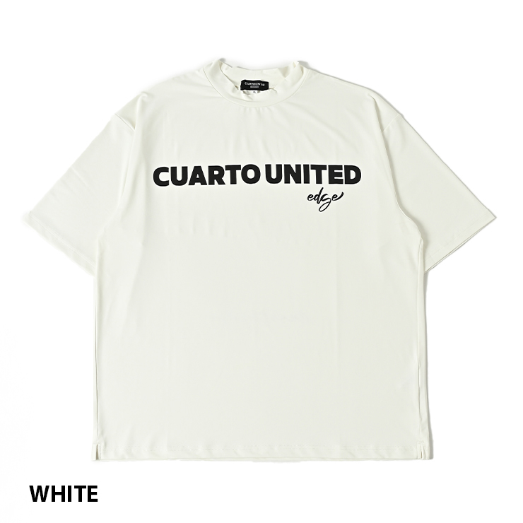 Cuarto UNITED モックネック 半袖カットソー フロントロゴ UV