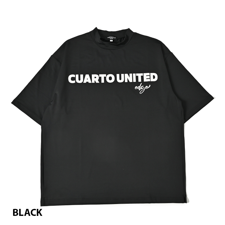 Cuarto UNITED モックネック 半袖カットソー フロントロゴ UV