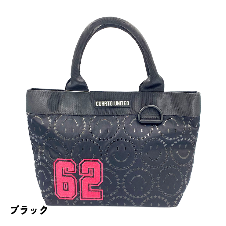 スマイル総柄カートバッグ ゴルフバッグ 内ポケット 星モチーフ 