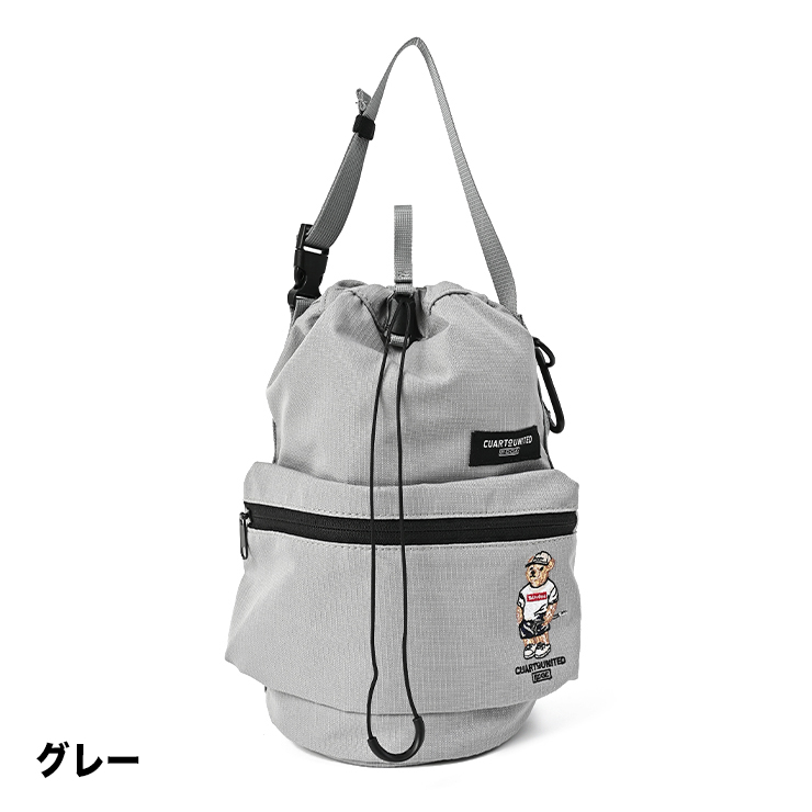 Cuarto UNITED（クアルトユナイテッド） Teddy Bear 巾着バッグ 筒型