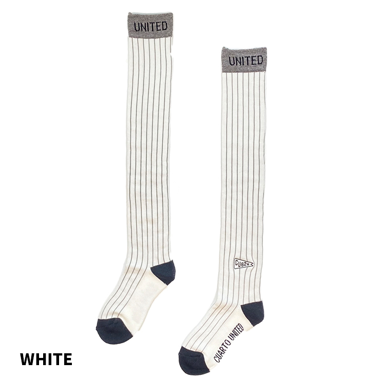 ニーハイソックス ピンストライプ リブロゴ レディース クアルトユナイテッド ゴルフウェア 20FW | Cuarto UNITED | 01