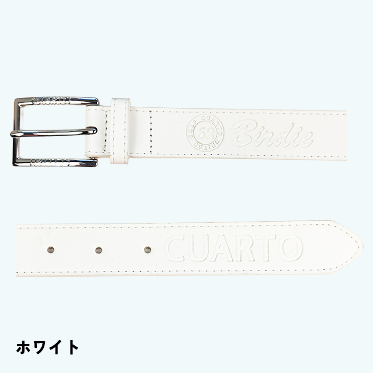 ベルト 合皮 革 エボンスロゴ バックル 刻印ロゴ レディース クアルトユナイテッド ゴルフウェア 20FW レッド | Cuarto UNITED | 01