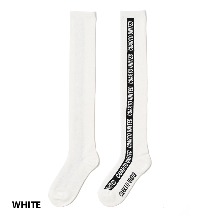 ニーハイソックス サイドロゴ ラインジャガード レディース クアルトユナイテッド ゴルフウェア 23SS | Cuarto UNITED | 01